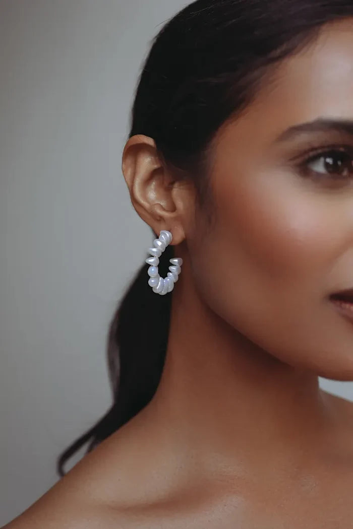 Monaco Pearl Hoop Earring