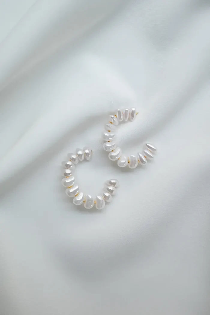 Monaco Pearl Hoop Earring