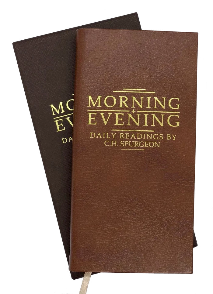 Morning and Evening: Daily Readings by C. H. Spurgeon — Tan Leather Gift Boxed