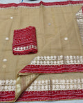 Indiehaat | Kota Cotton Gota Patti Beige Saree