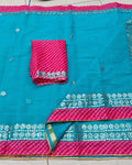 Indiehaat | Kota Cotton Gota Patti Blue Saree