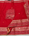 Indiehaat | Kota Cotton Gota Patti Red Saree