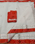 Indiehaat | Kota Cotton Gota Patti White Saree