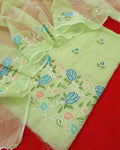 Indiehaat | Kota Cotton Embroidered Suit Green
