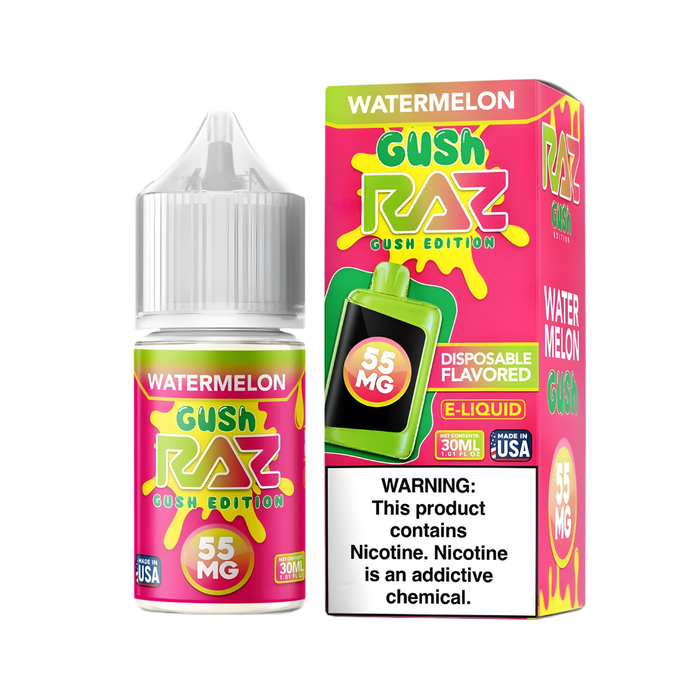 Pod Juice x RAZ Salt Nic - Watermelon - Gush Edition - 35mg - 55mg - 30ml bottle - UK