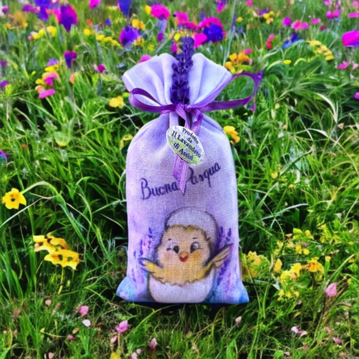 regalo pasqua 2026 sacchettino profumato con pulcino buona pasqua