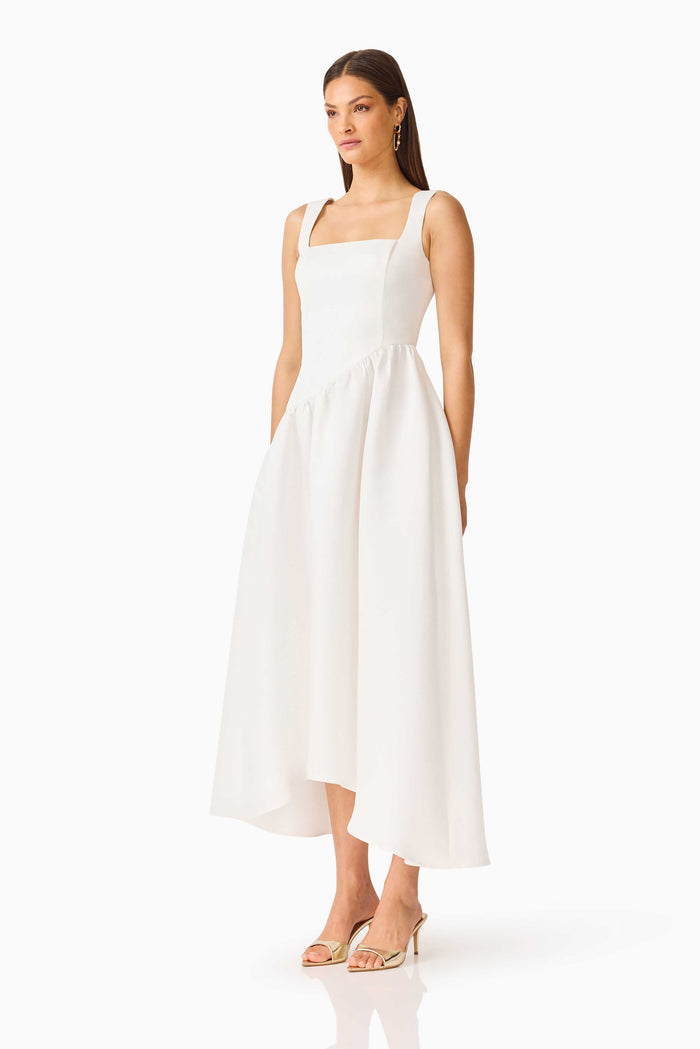 Ruelle A-Line Maxi Dress in Pearl White