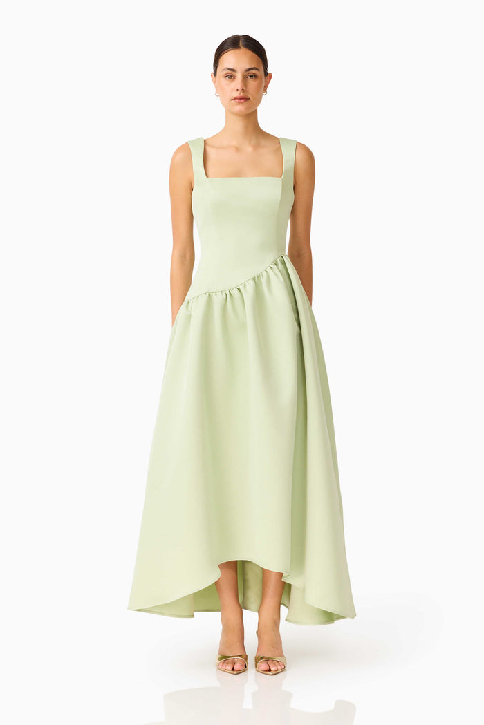 Ruelle A-Line Maxi Dress in Sage Green