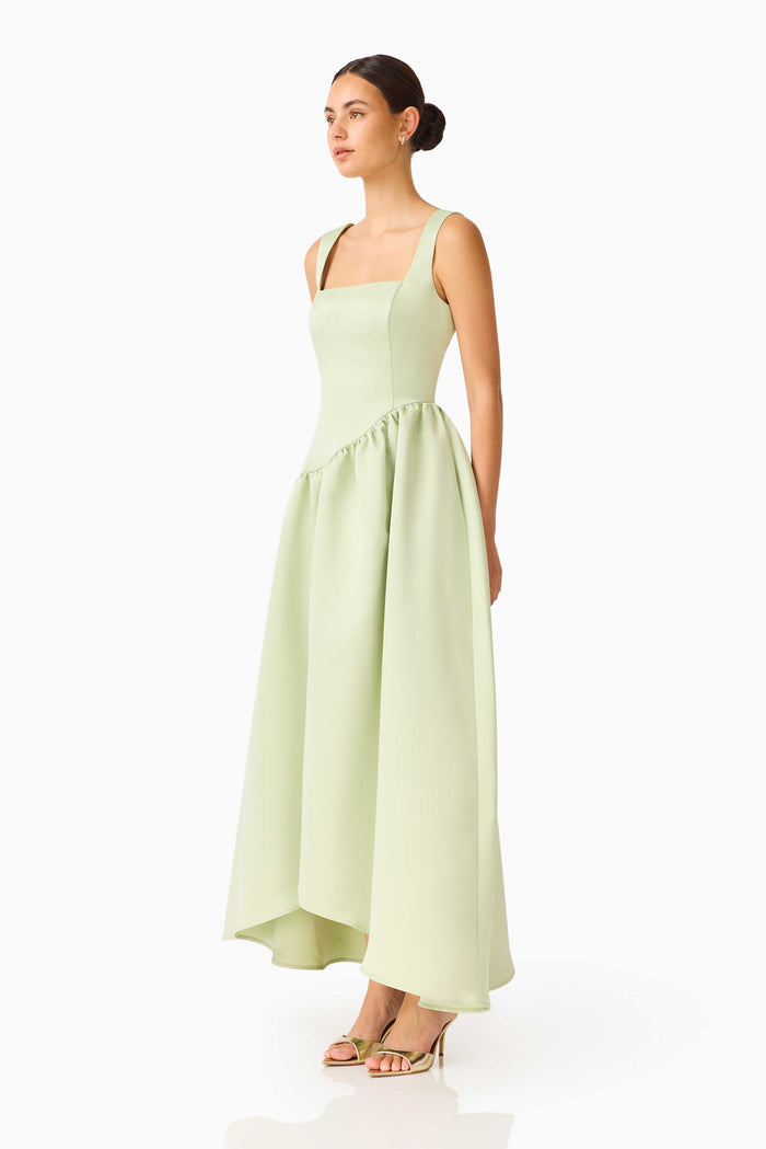 Ruelle A-Line Maxi Dress in Sage Green