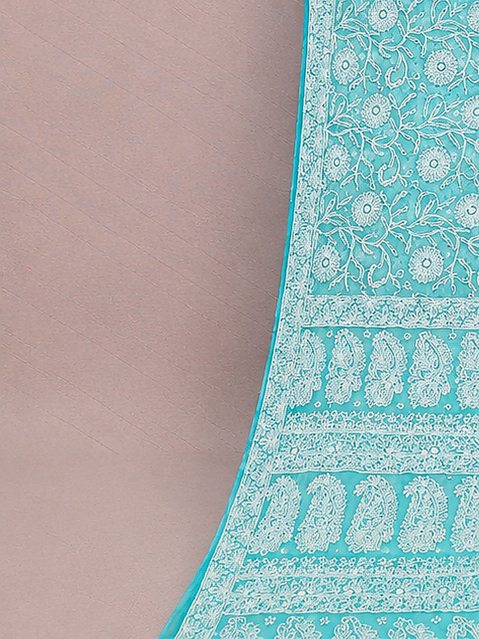 Indiehaat | Black Georgette Chikankari Saree | Party Wear