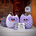 Sacchetti profumati gufo. Idee regalo alla lavanda. Sacchetti profumati. Gufo da regalare. Gufo da appendere. Gufo originale. Idee regalo per tutti. Idee regalo per la casa. Gufo portafortuna. Sacchetti profumati per armadio. Gufo lilla. Gufo Lavand