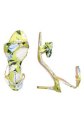 Sachin & Babi Chelsea Heel Obi-Bow Open Toe in Citrine Peonies