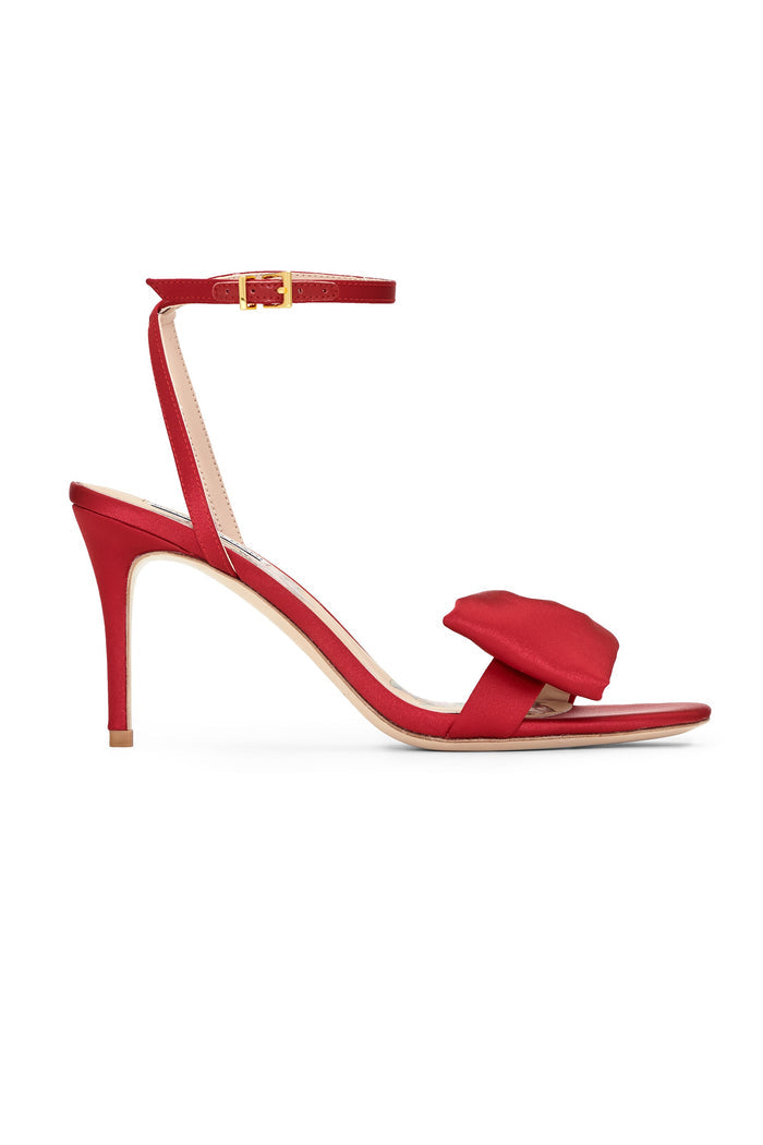 Sachin & Babi Chelsea Heel Obi-Bow Open Toe in Holly Red