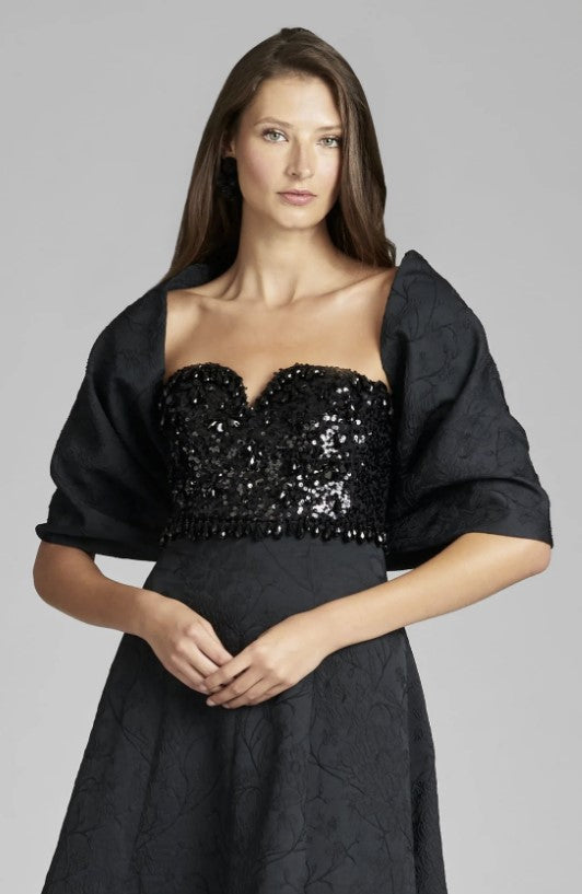 Black, Jacquard Cloque