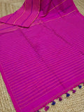 Indiehaat | Pure Cotton Embroidery Saree Pink