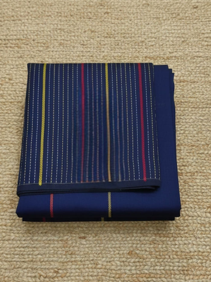 Indiehaat | Pure Cotton Embroidery Saree Blue
