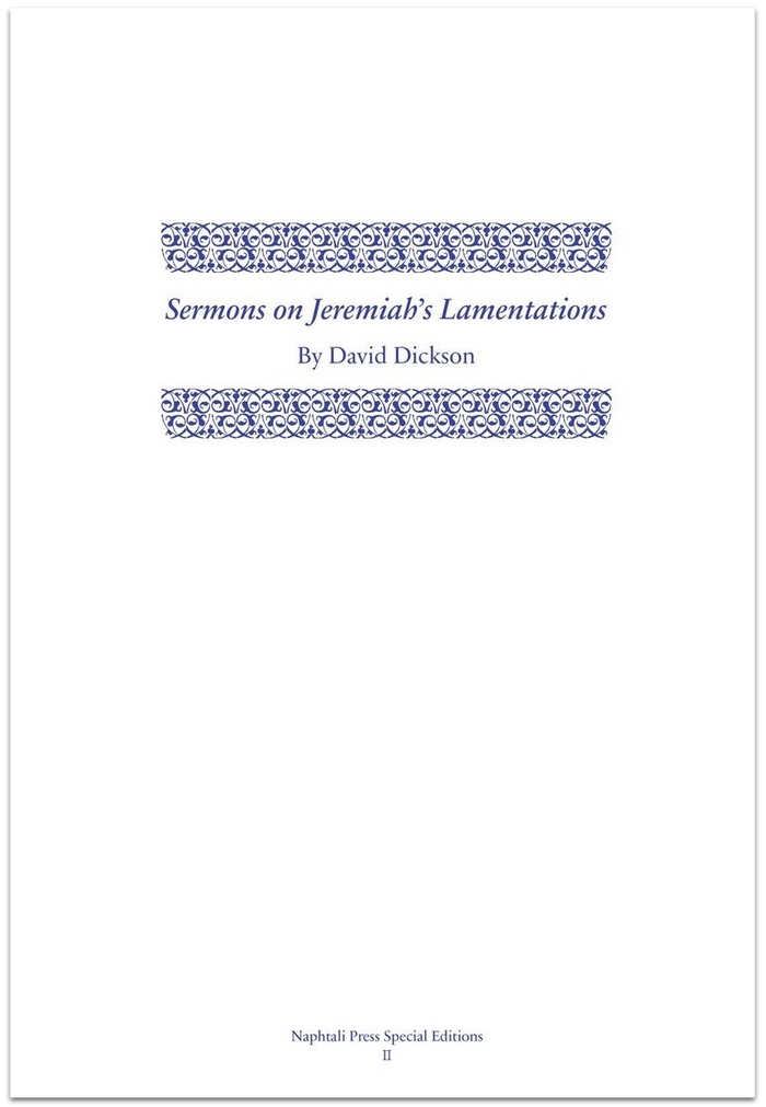 Sermons on Jeremiah's Lamentations