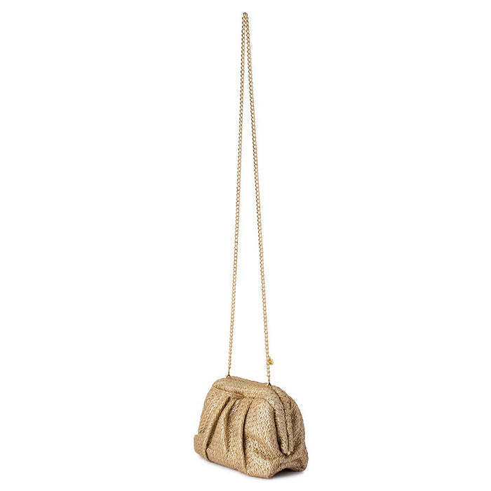 STEVIE PLEATED WOVEN CLUTCH