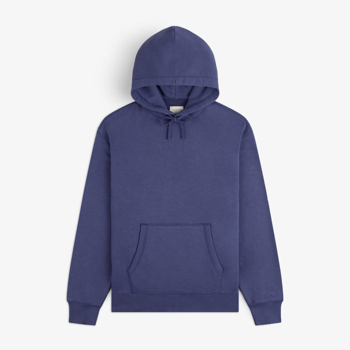 Stone Washed Marina Hoodie featuring a front pocket and drawstrings, shown flat on a white background.