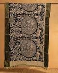 Indiehaat |Bangalori Handpainted Black Dupatta