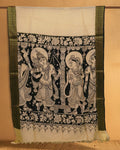 Indiehaat |Bangalori Handpainted Black Dupatta