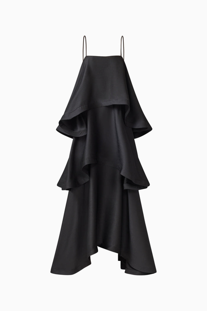 Tilly Tiered Maxi Dress in Black