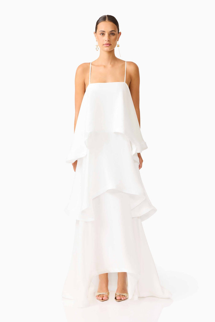 Tilly Tiered Maxi Dress in White