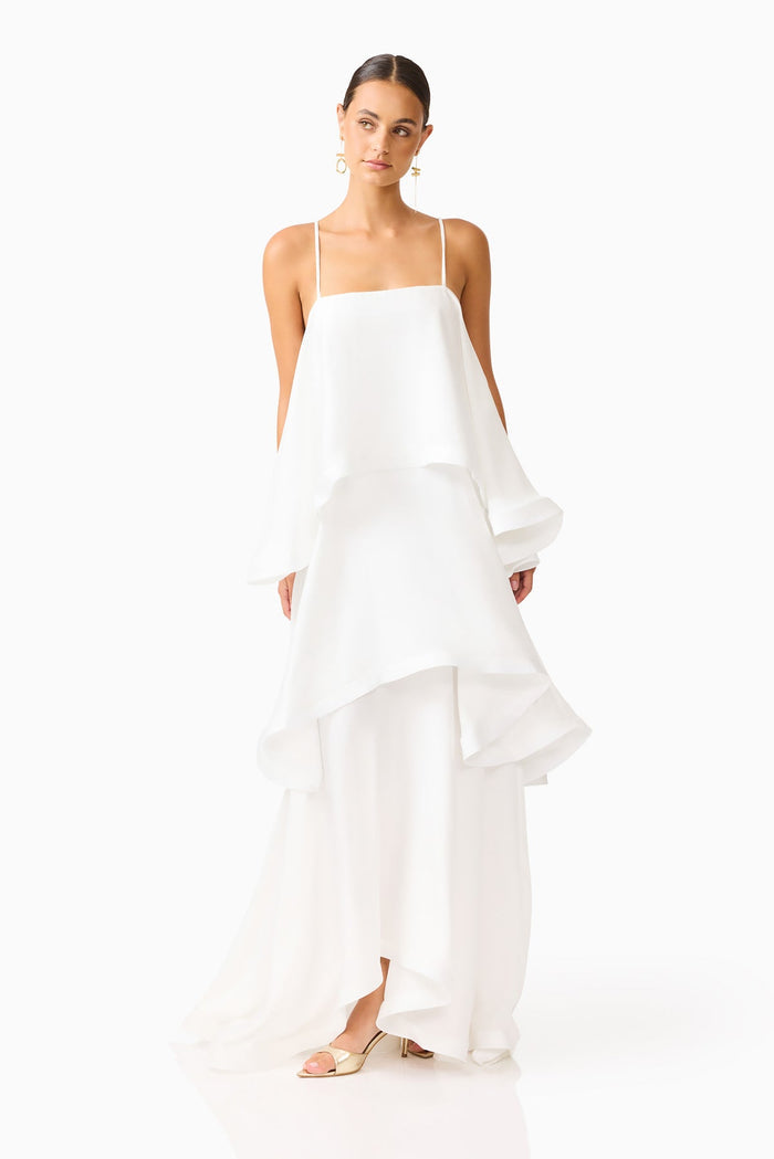 Tilly Tiered Maxi Dress in White