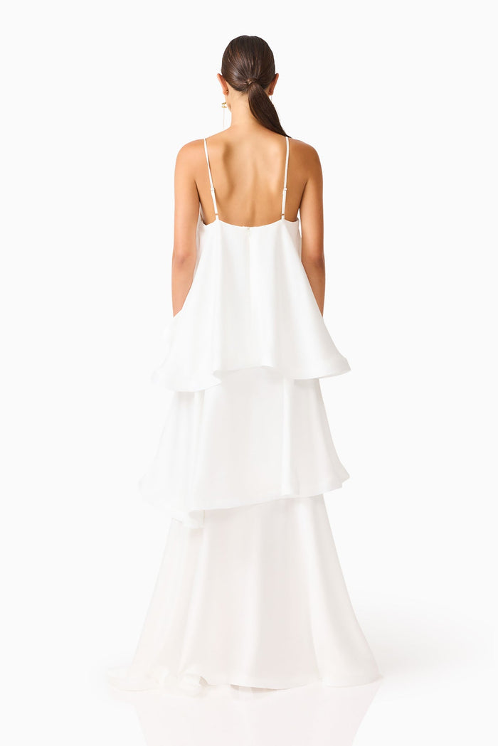 Tilly Tiered Maxi Dress in White