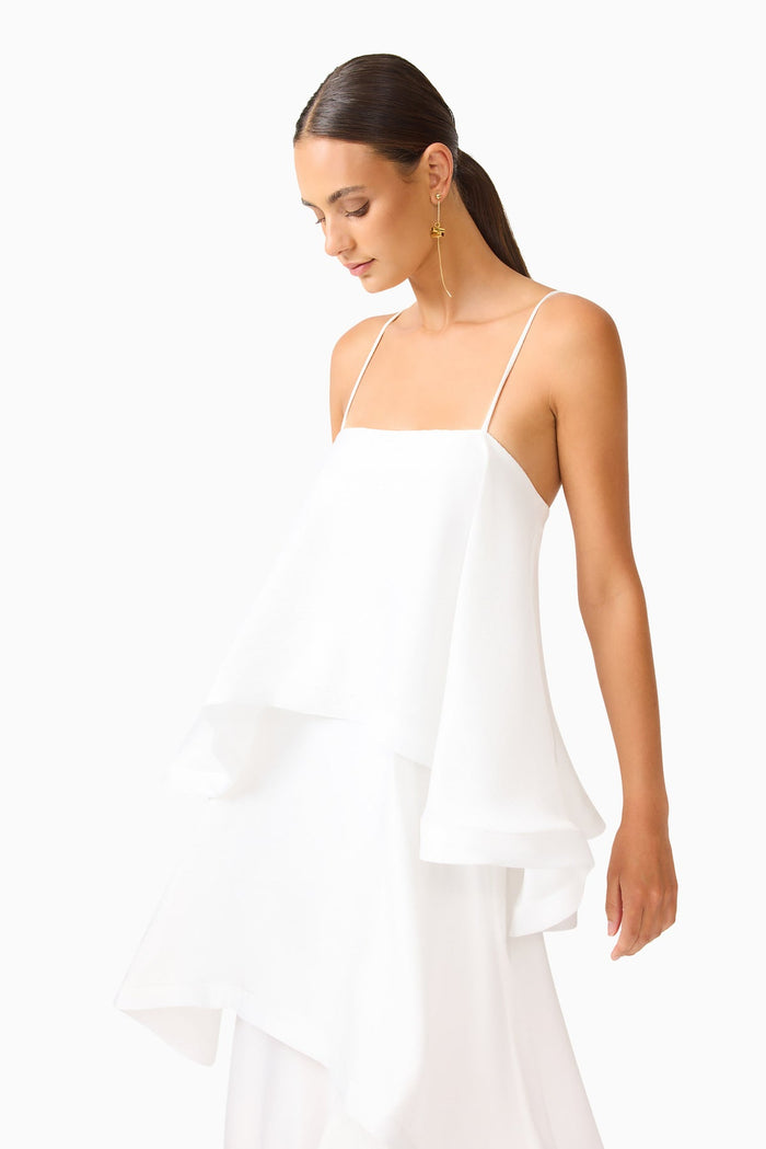 Tilly Tiered Maxi Dress in White