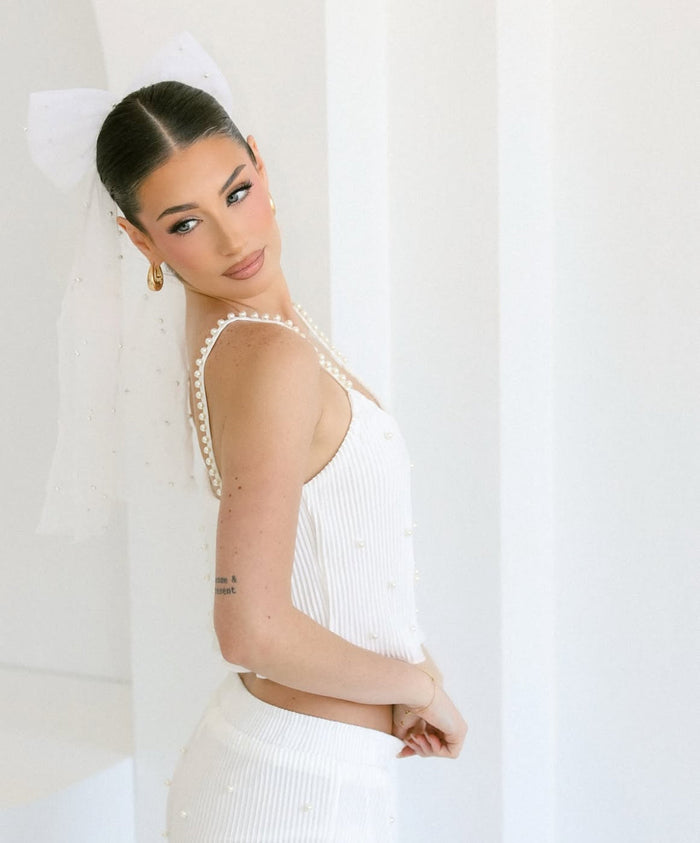 Waverles Payton Pearly Pant Bridal Set in Dove