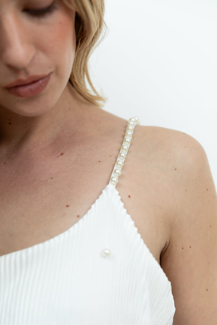 Waverles Piper Pearly Pleat Bridal Tank Set in Dove