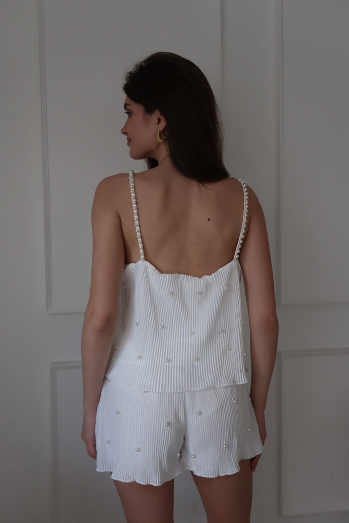 Waverles Piper Pearly Pleat Bridal Tank Set in Dove