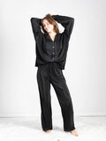 Waverles Pleated Pant Bridal Set in Black