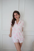 Waverles Pleated Short Set in Pink Floral