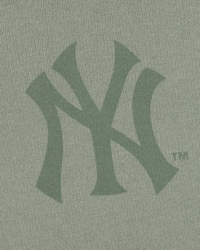 Gray Yankees Washed Full-Zip Hoodie featuring a dark gray interlocking NY logo for the New York Yankees.