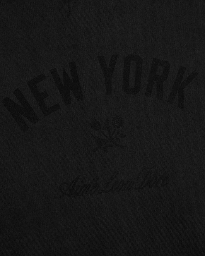 Black Yankees Washed Full-Zip Hoodie with “NEW YORK” arched over roses and Aimé Leon Dore text below.